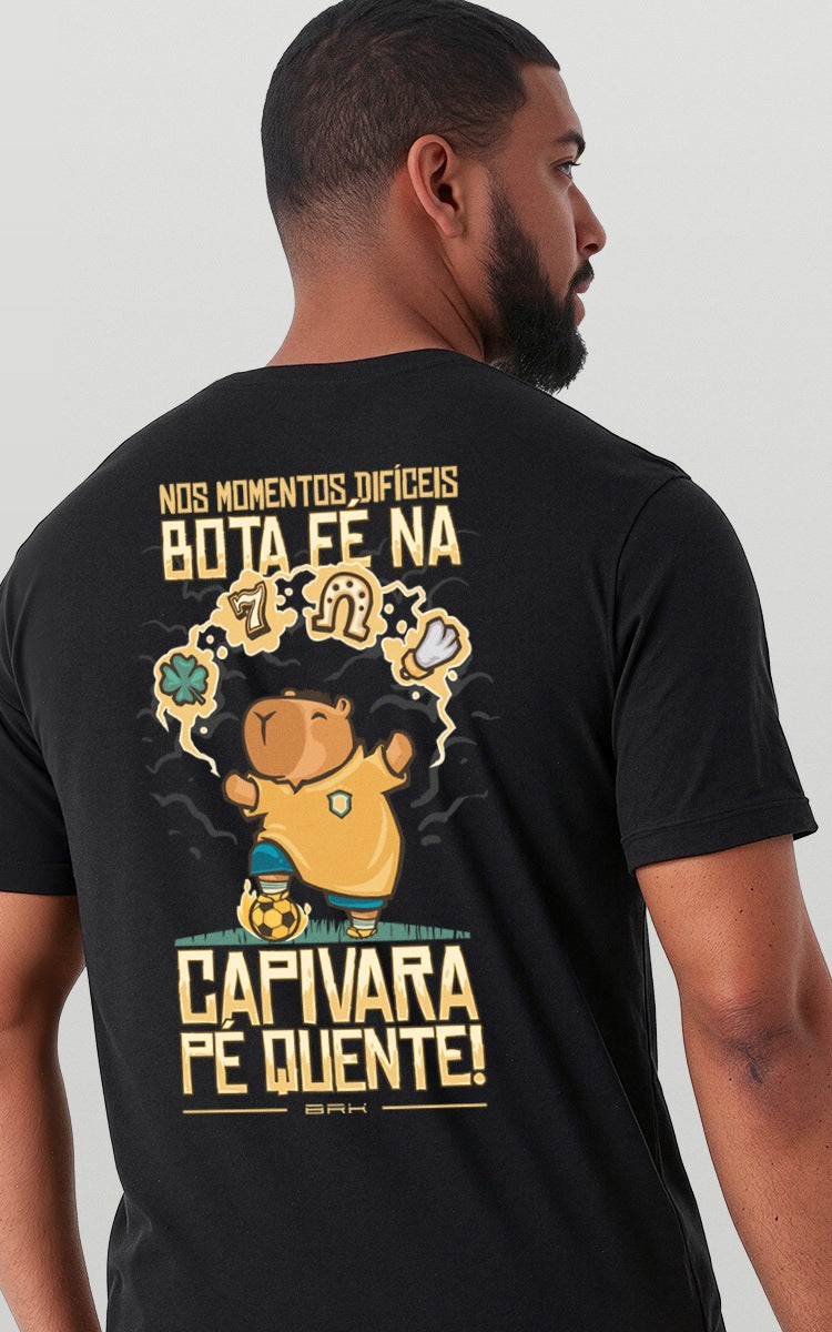 Camiseta Básica de Algodão Brk Capivara da Sorte