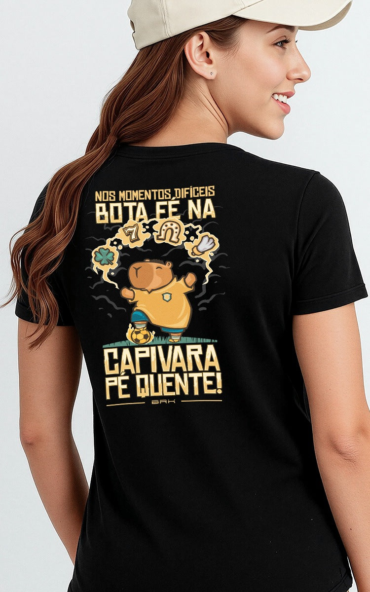 Camiseta Básica de Algodão Brk Capivara da Sorte