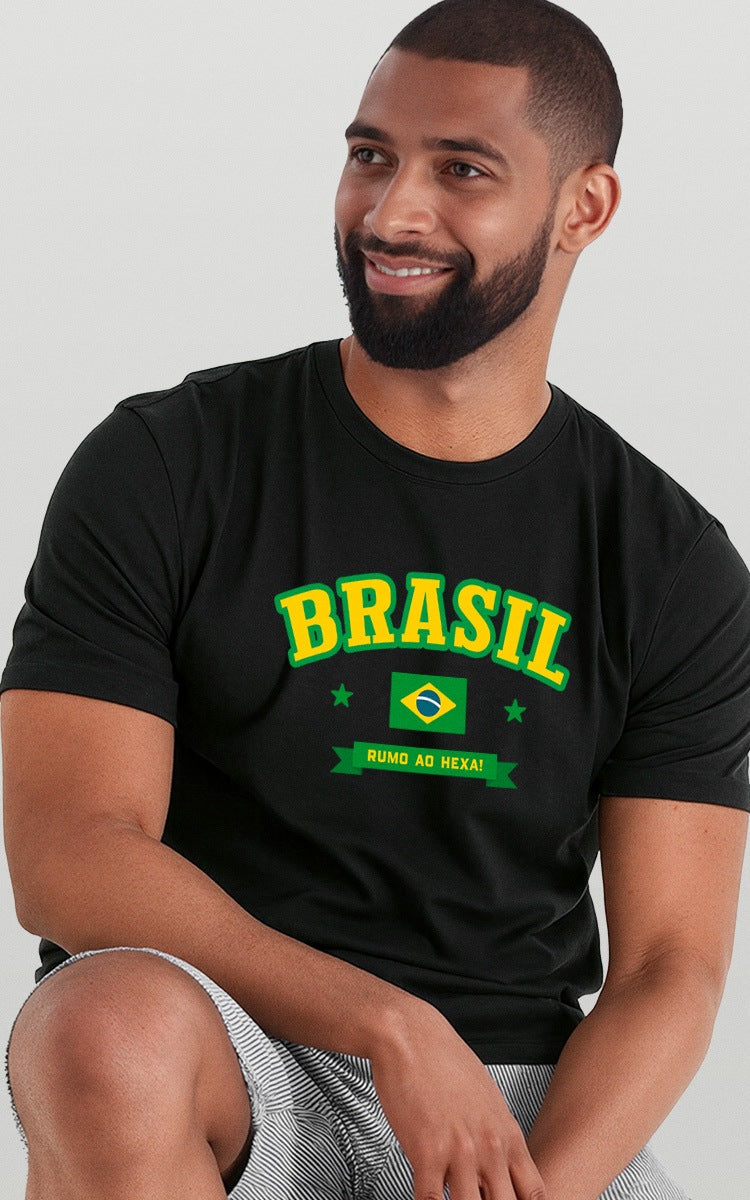 Camiseta Básica de Algodão Brk Rumo ao Hexa