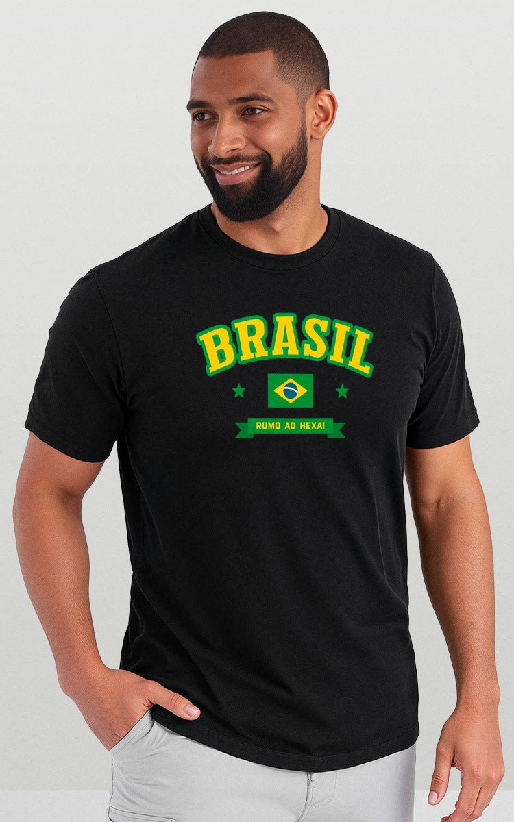 Camiseta Básica de Algodão Brk Rumo ao Hexa