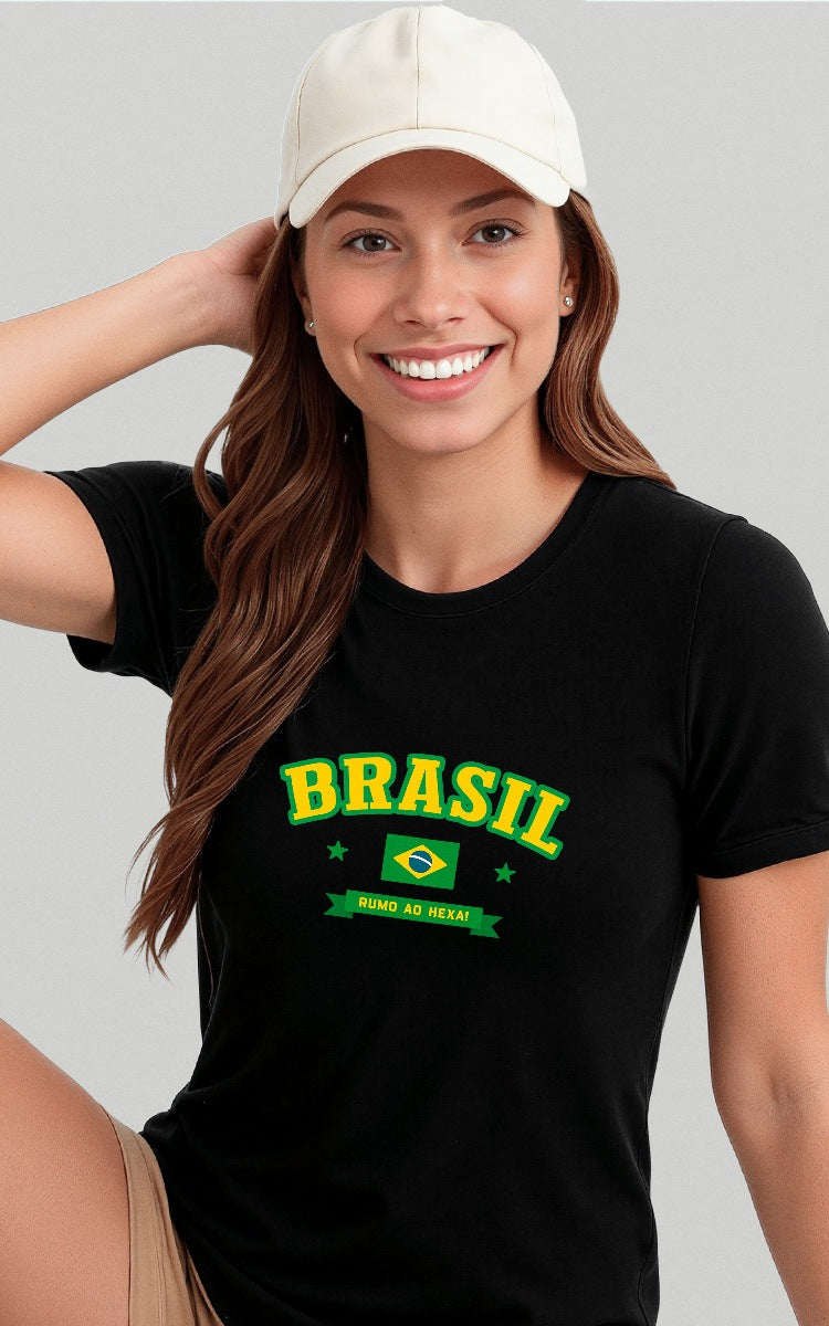 Camiseta Básica de Algodão Brk Rumo ao Hexa