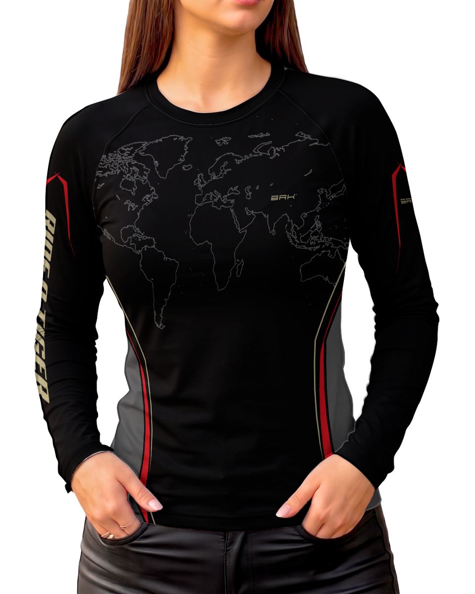Camisa Feminina Brk Triumph 1200 Preta com Proteção UV50