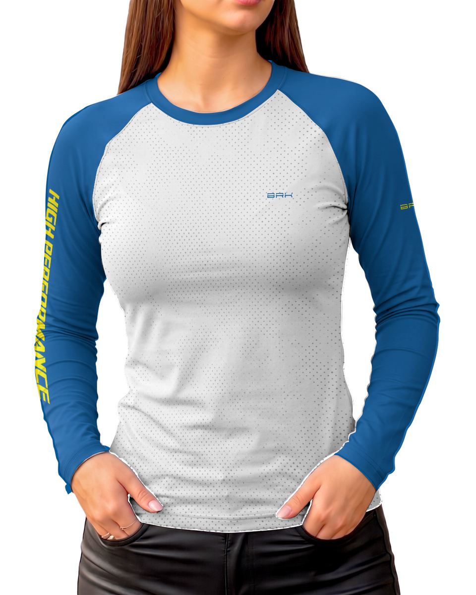 Camisa Feminina Brk Suzuki Storm 800 Clean Azul com Proteção UV50