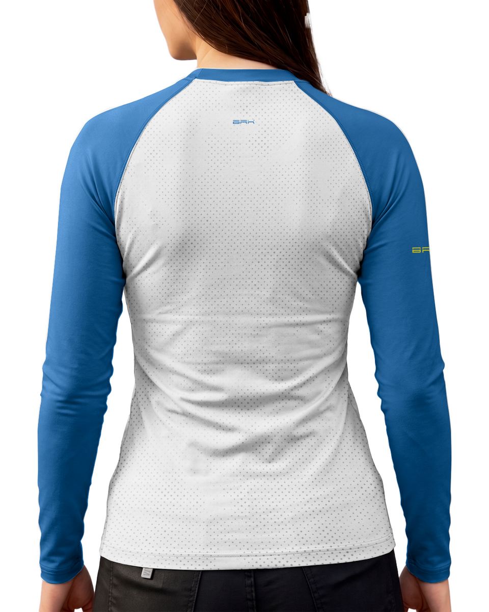 Camisa Feminina Brk Suzuki Storm 800 Clean Azul com Proteção UV50