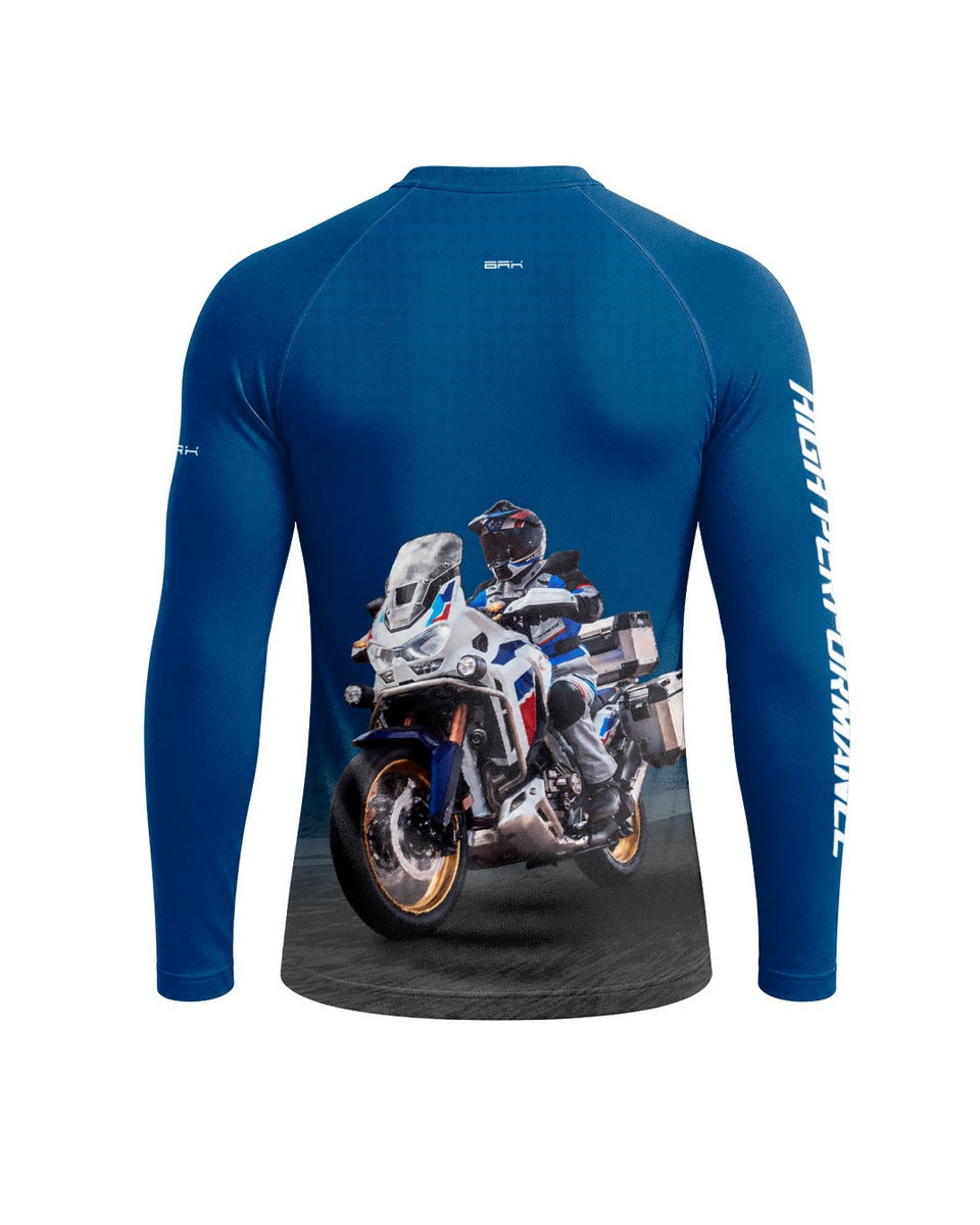 Camisa Brk Honda Africa Twin CRF 1100L Azul com Proteção UV50