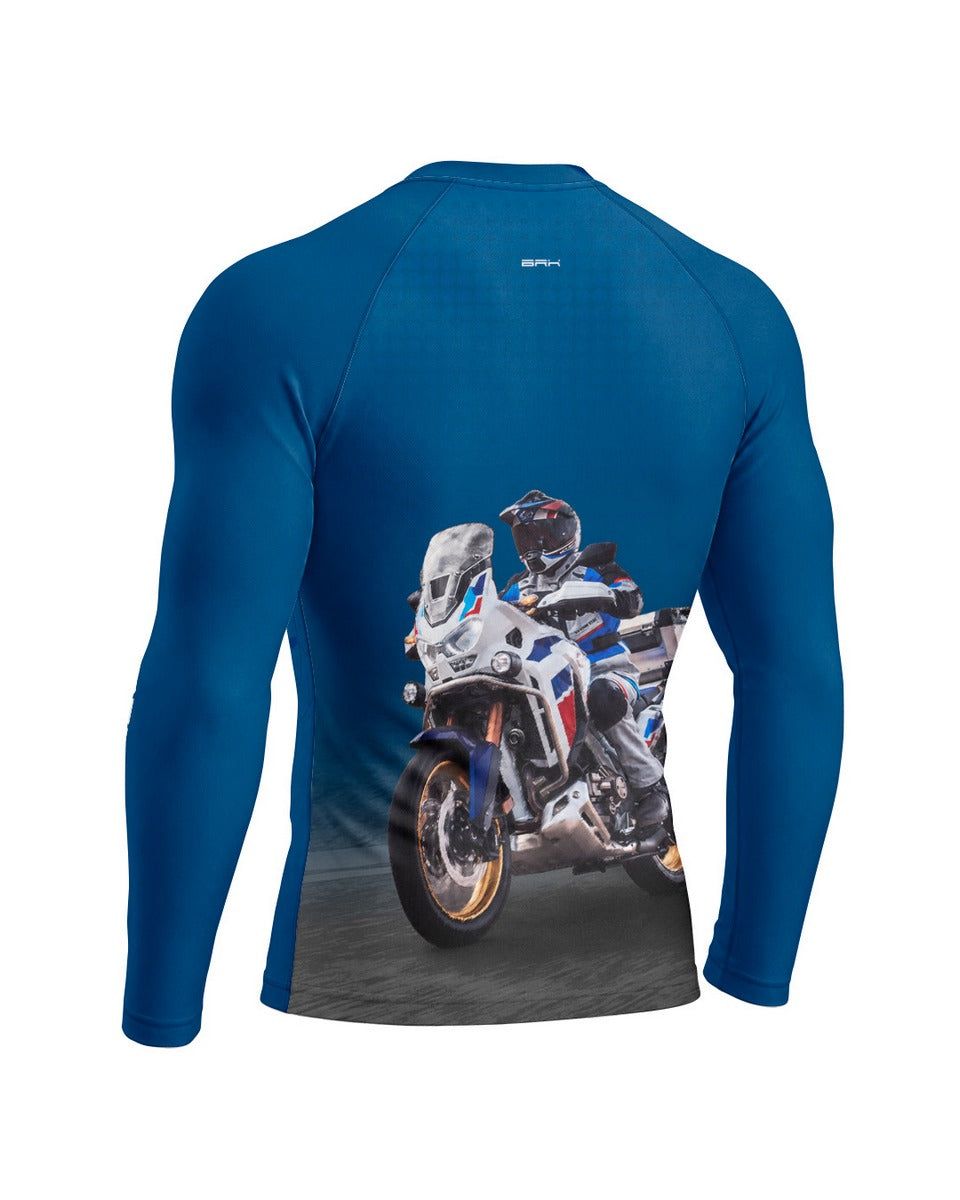 Camisa Brk Honda Africa Twin CRF 1100L Azul com Proteção UV50