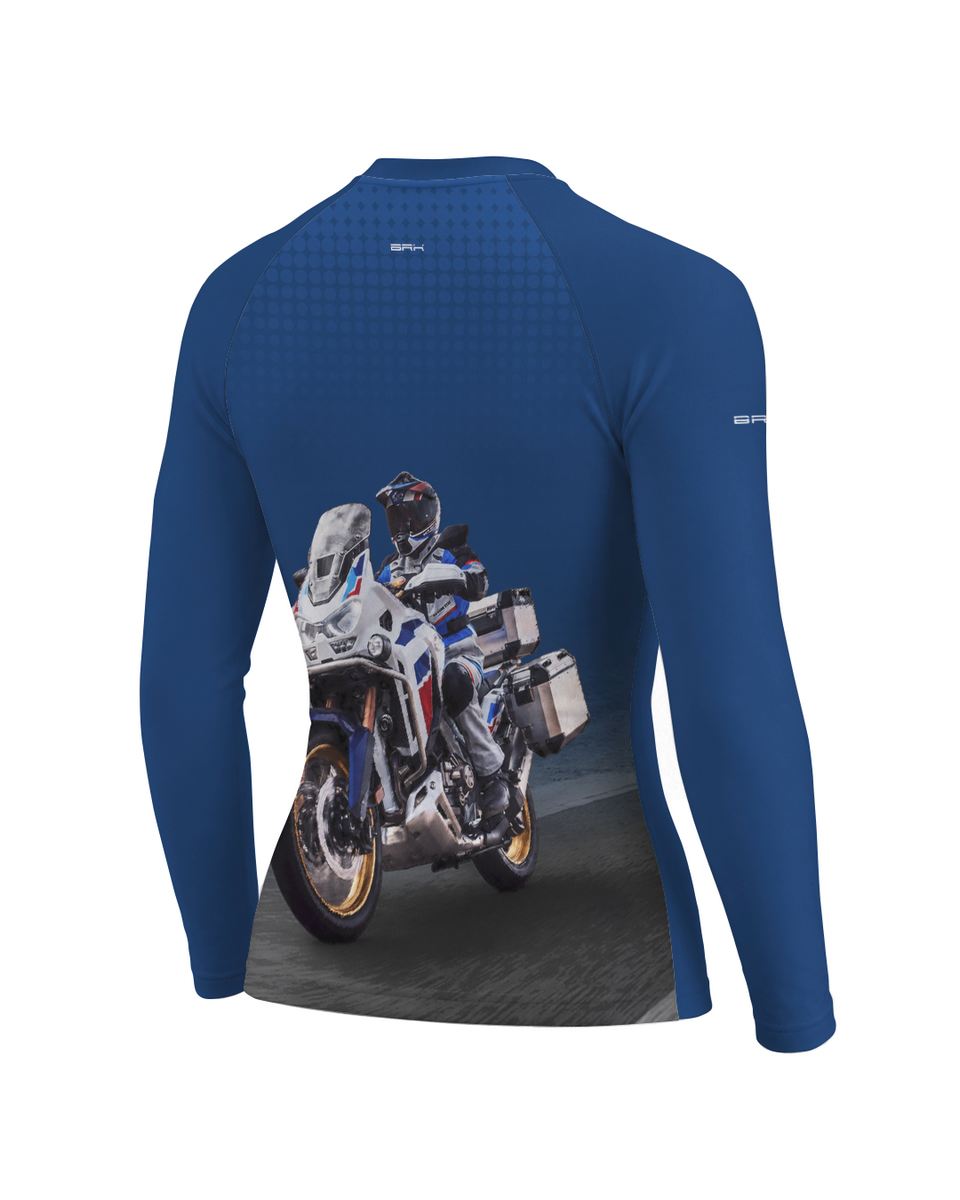 Camisa Feminina Brk Honda Africa Twin CRF 1100L Azul com Proteção UV50