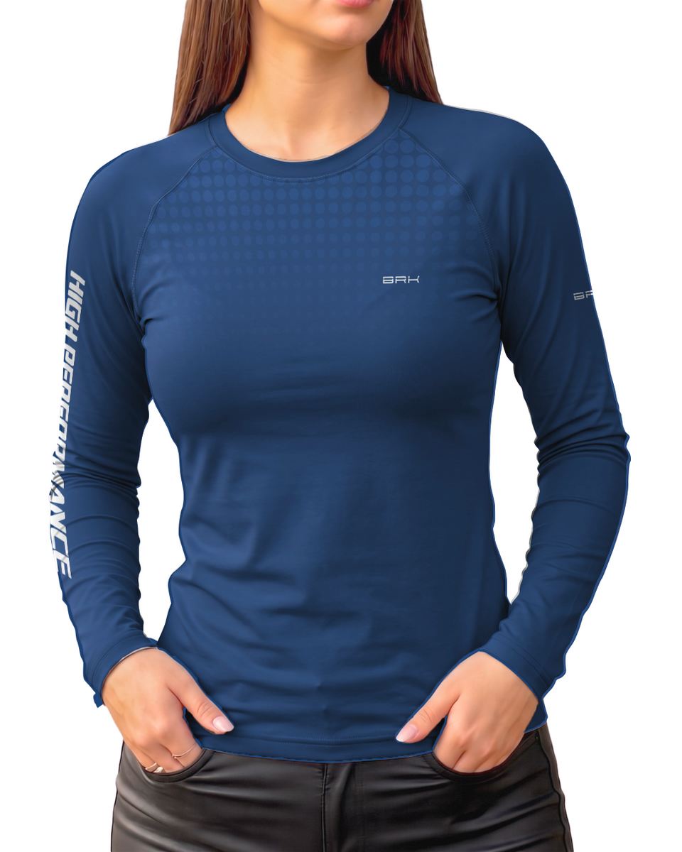 Camisa Feminina Brk Honda Africa Twin CRF 1100L Azul com Proteção UV50