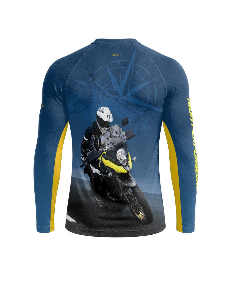 Camisa Brk Suzuki V Storm 650 Degradê Azul com Proteção UV50