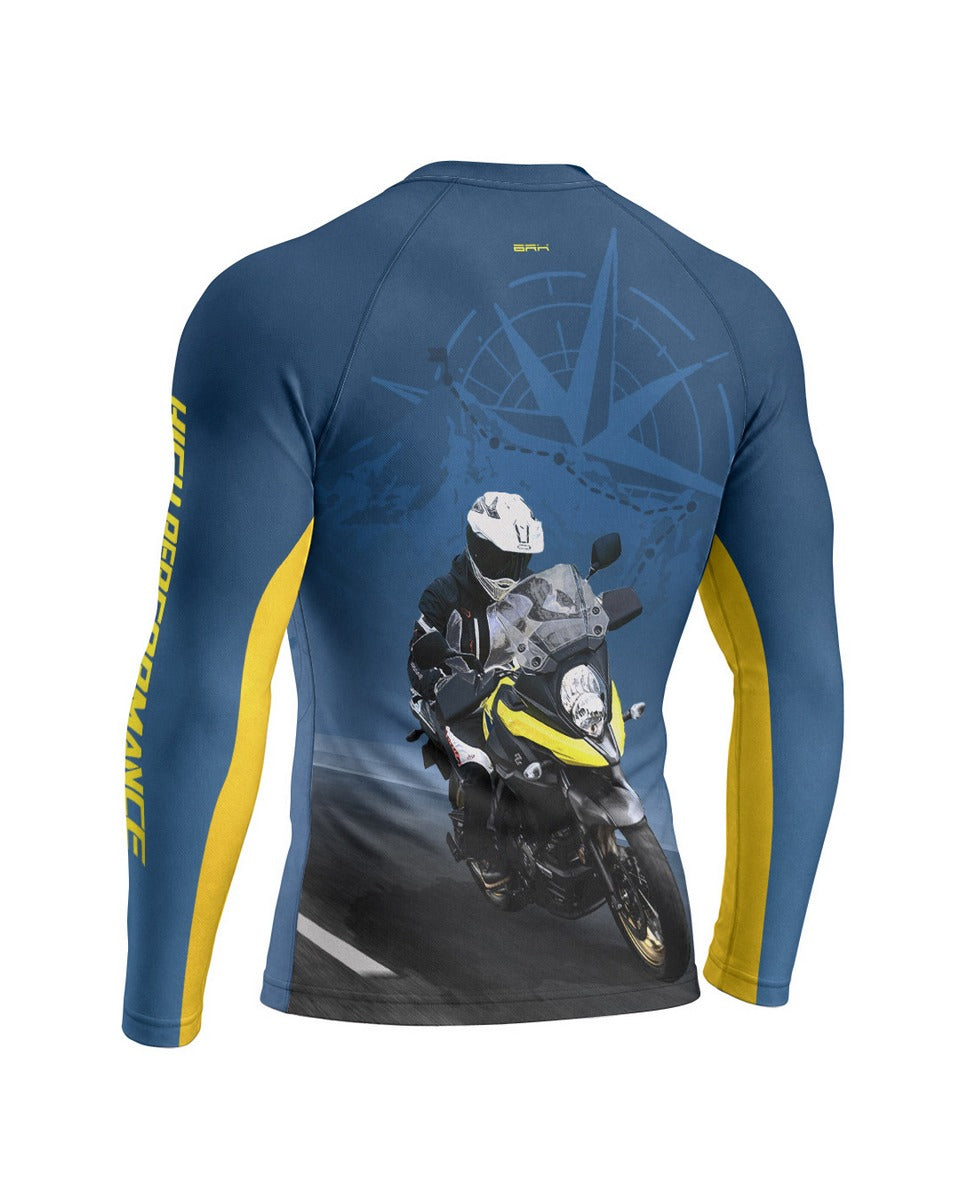 Camisa Brk Suzuki V Storm 650 Degradê Azul com Proteção UV50