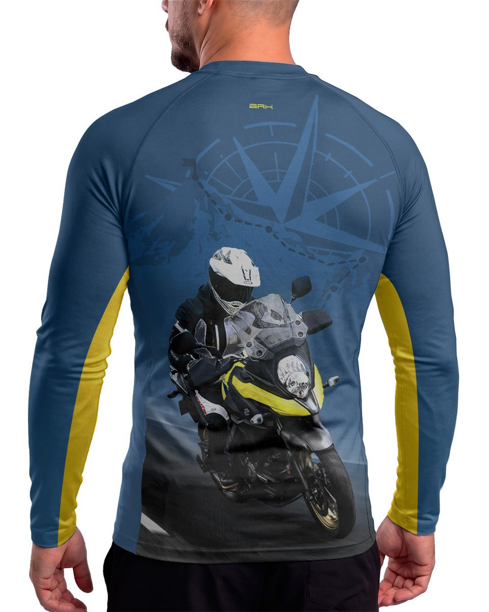 Camisa Brk Suzuki V Storm 650 Degradê Azul com Proteção UV50
