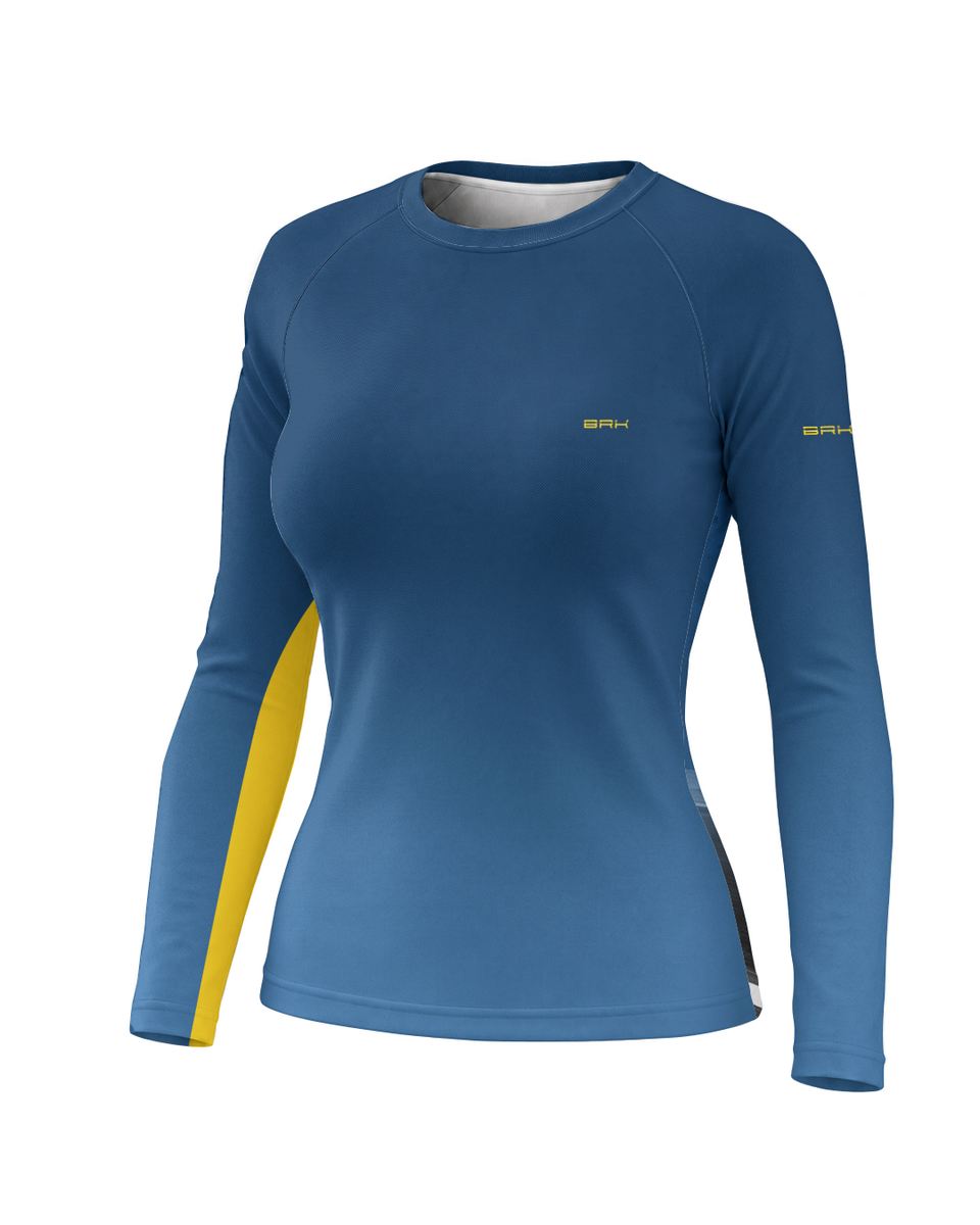 Camisa Feminina Brk Suzuki V Storm 650 Degradê Azul com Proteção UV50