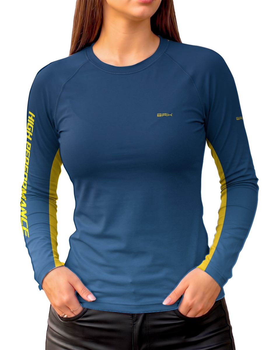 Camisa Feminina Brk Suzuki V Storm 650 Degradê Azul com Proteção UV50