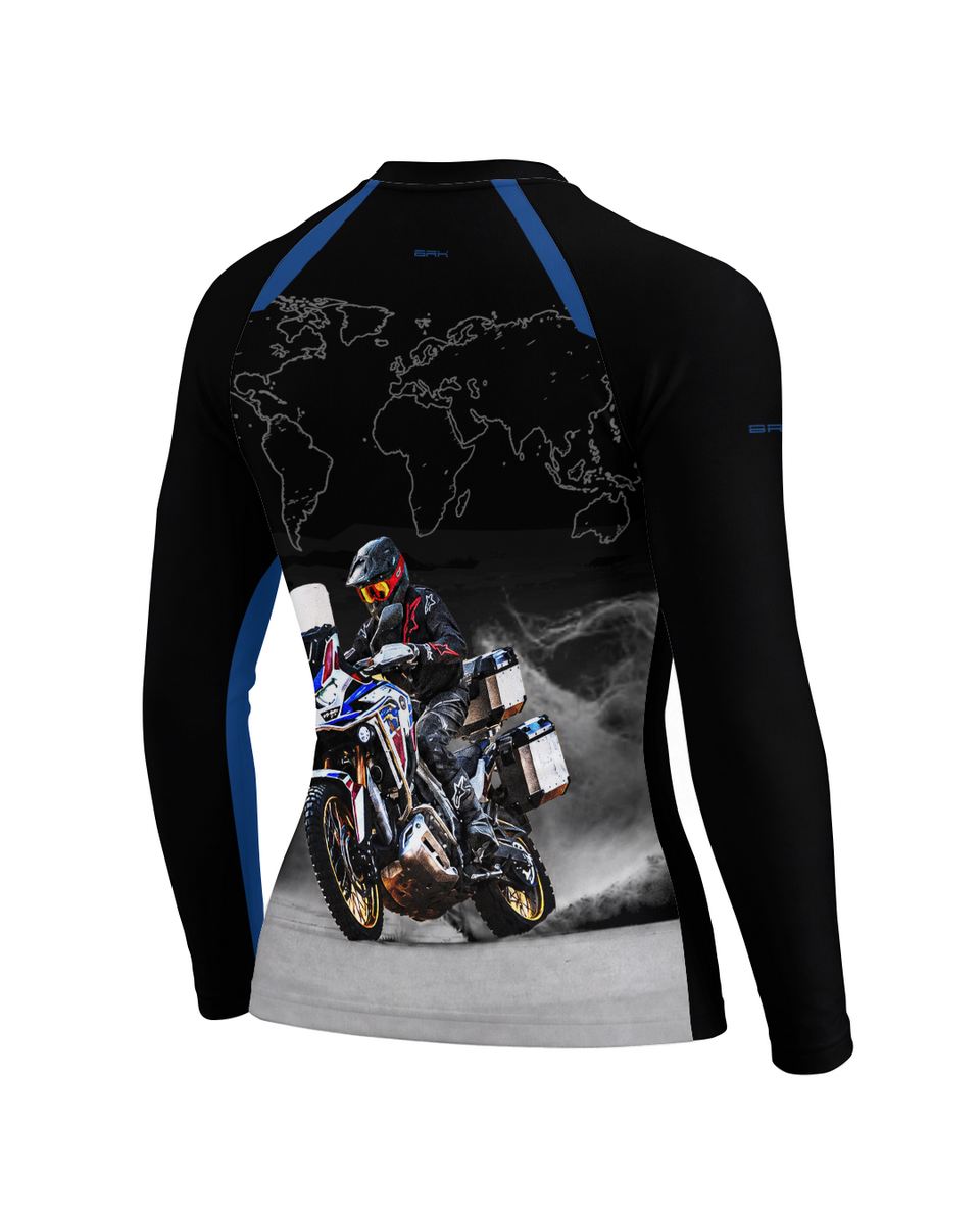 Camisa Feminina Brk BMW GS R1300 World Explorer Preta com Proteção UV50