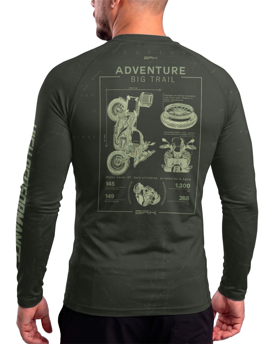 Camisa Brk BMW GS R1300 Adventure Verde com Proteção UV50