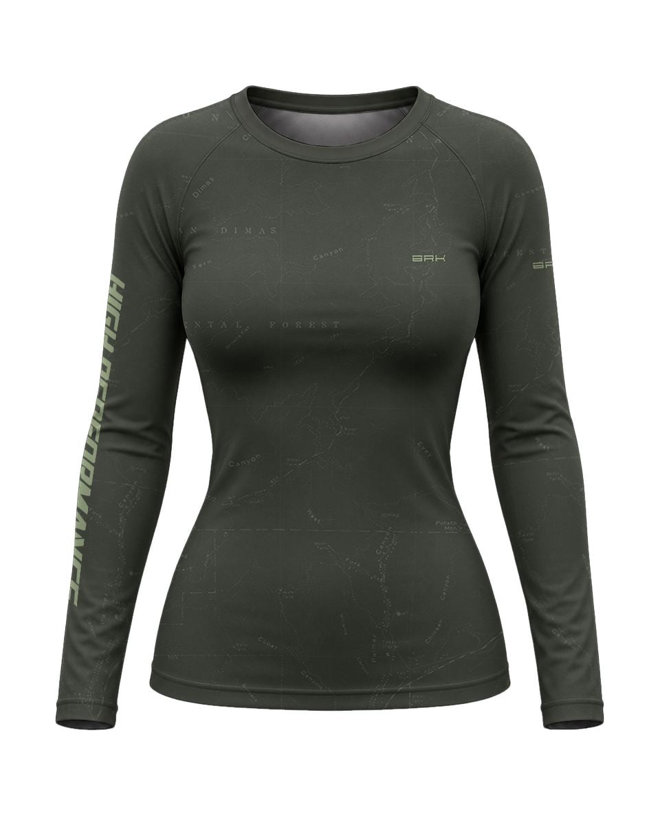 Camisa Feminina Brk BMW GS R1300 Adventure Verde com Proteção UV50