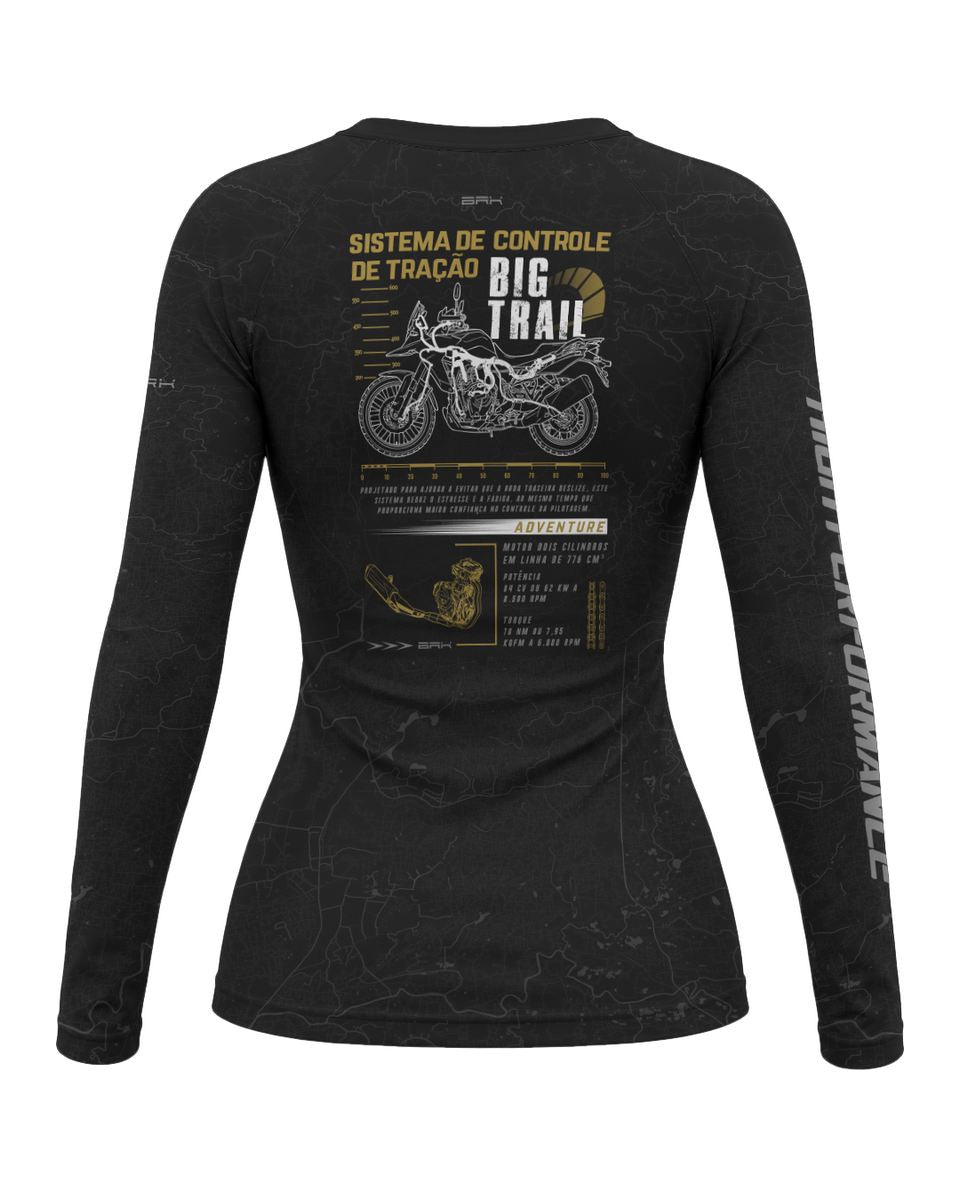 Camisa Feminina Brk Suzuki V Storm 800 Cinza com Proteção UV50