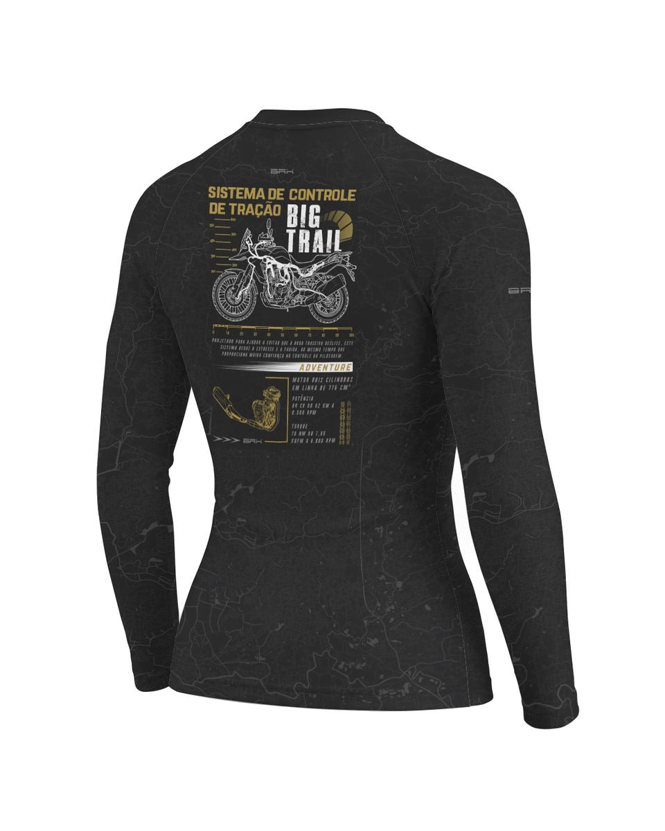 Camisa Feminina Brk Suzuki V Storm 800 Cinza com Proteção UV50
