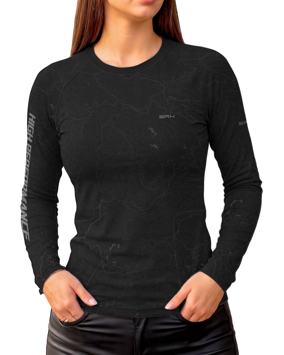 Camisa Feminina Brk Suzuki V Storm 800 Cinza com Proteção UV50