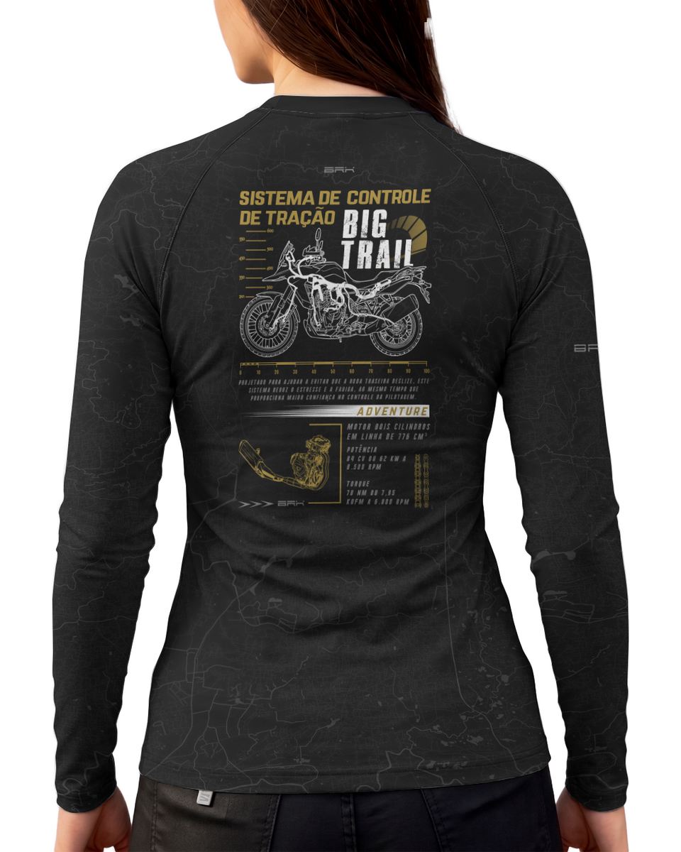 Camisa Feminina Brk Suzuki V Storm 800 Cinza com Proteção UV50