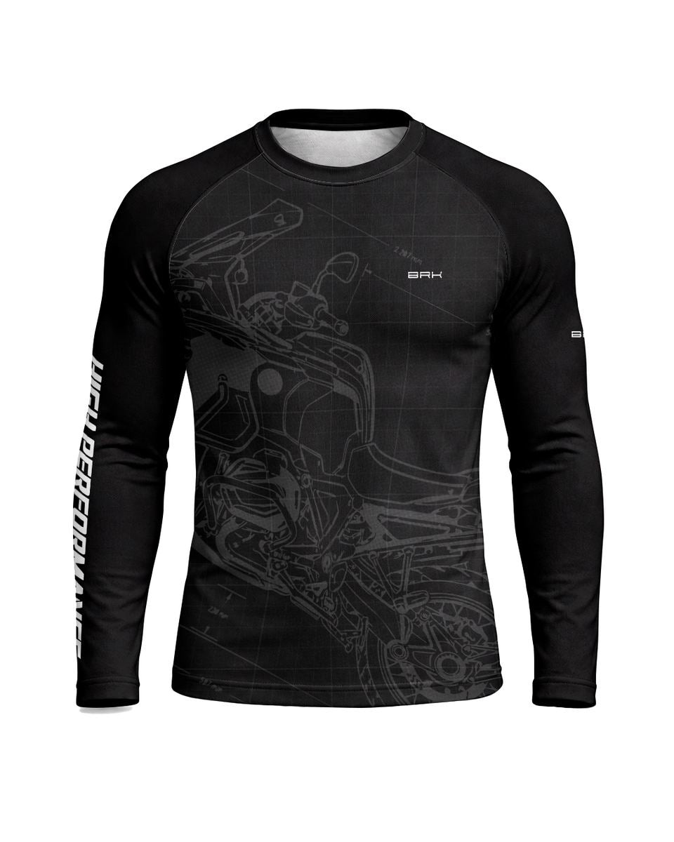 Camisa Brk GS Blueprint Preta com Proteção UV50