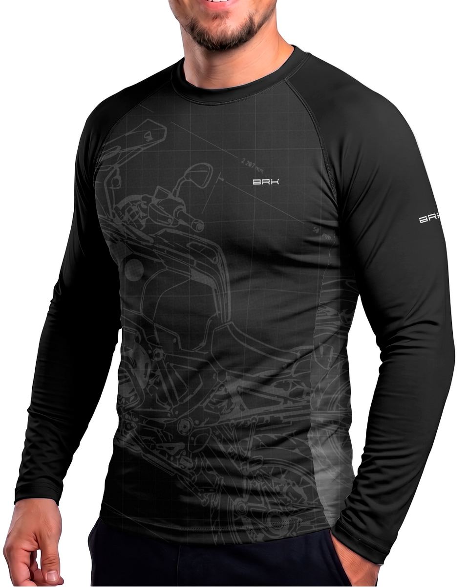 Camisa Brk GS Blueprint Preta com Proteção UV50