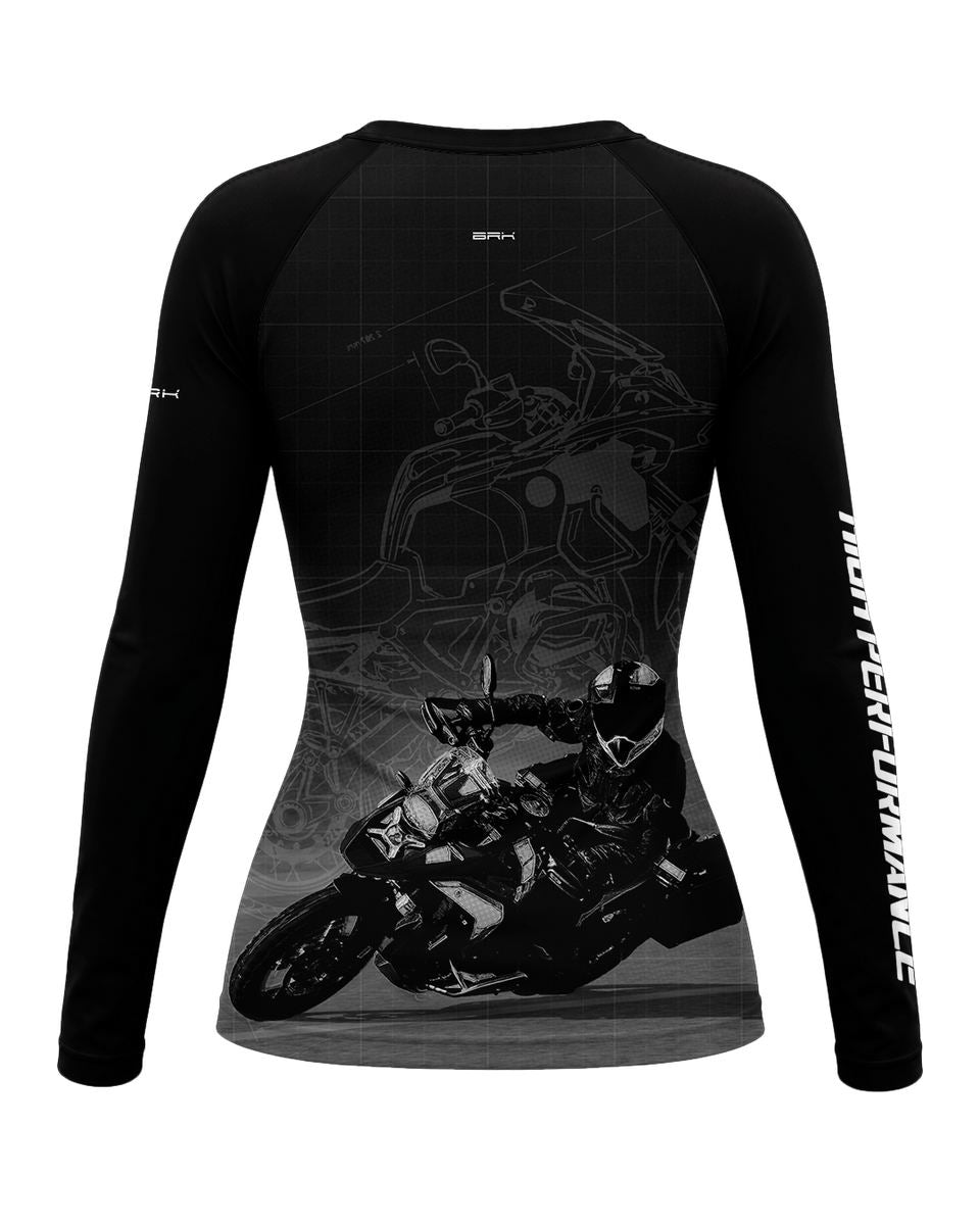 Camisa Feminina Brk GS Blueprint Preta com Proteção UV50
