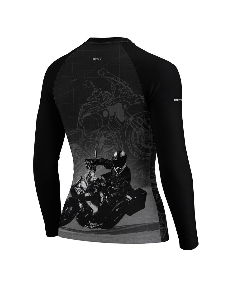 Camisa Feminina Brk GS Blueprint Preta com Proteção UV50