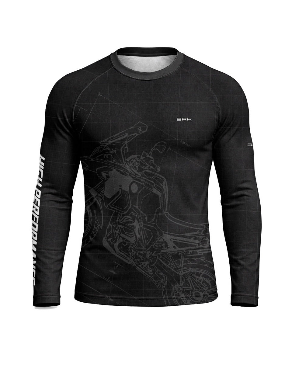 Camisa Brk GS Blueprint Preta com Proteção UV50