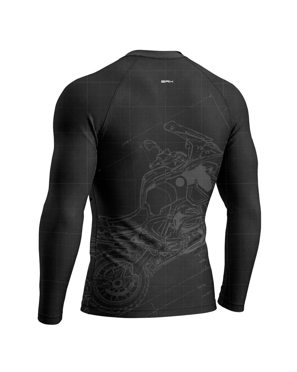 Camisa Brk GS Blueprint Preta com Proteção UV50