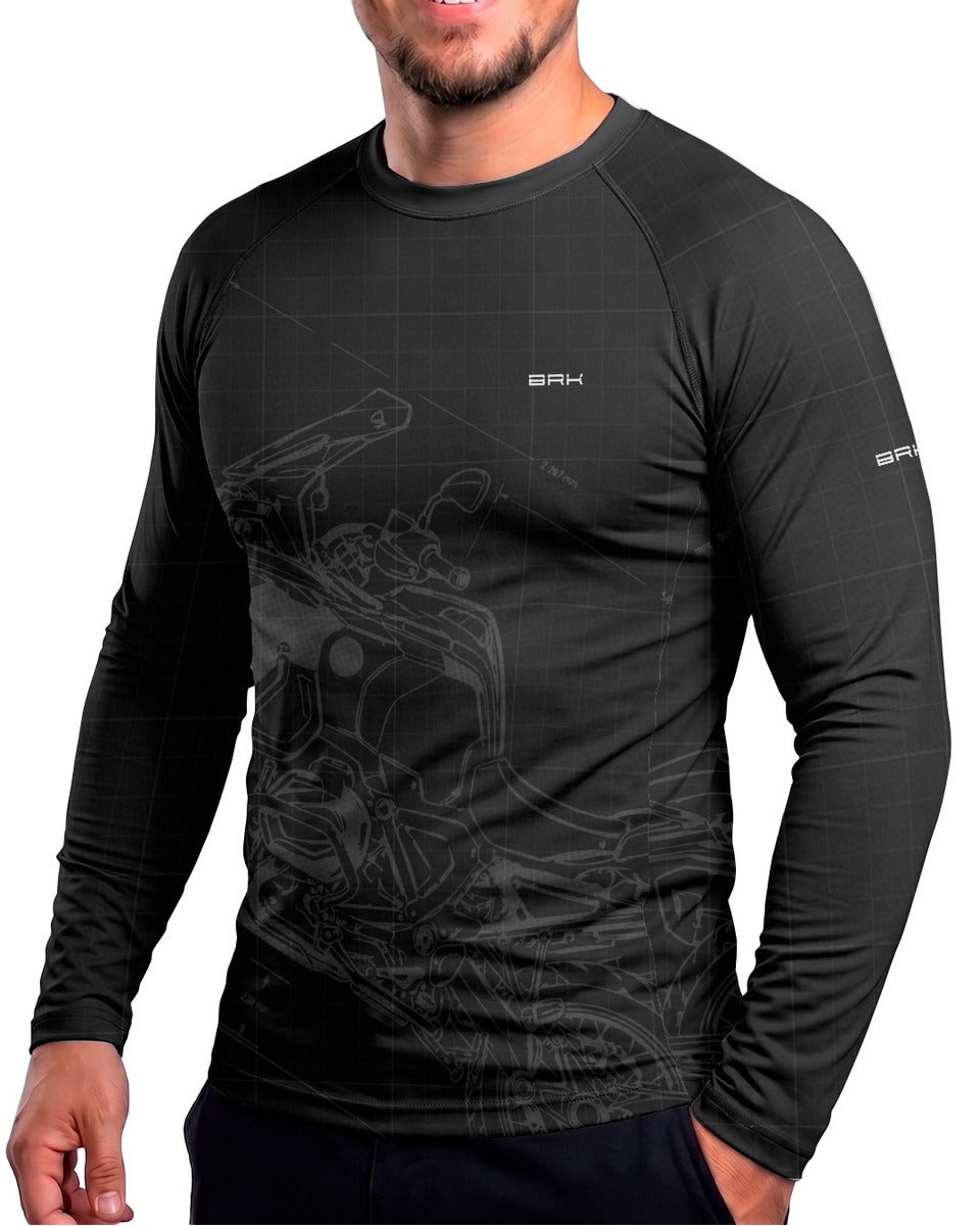 Camisa Brk GS Blueprint Preta com Proteção UV50