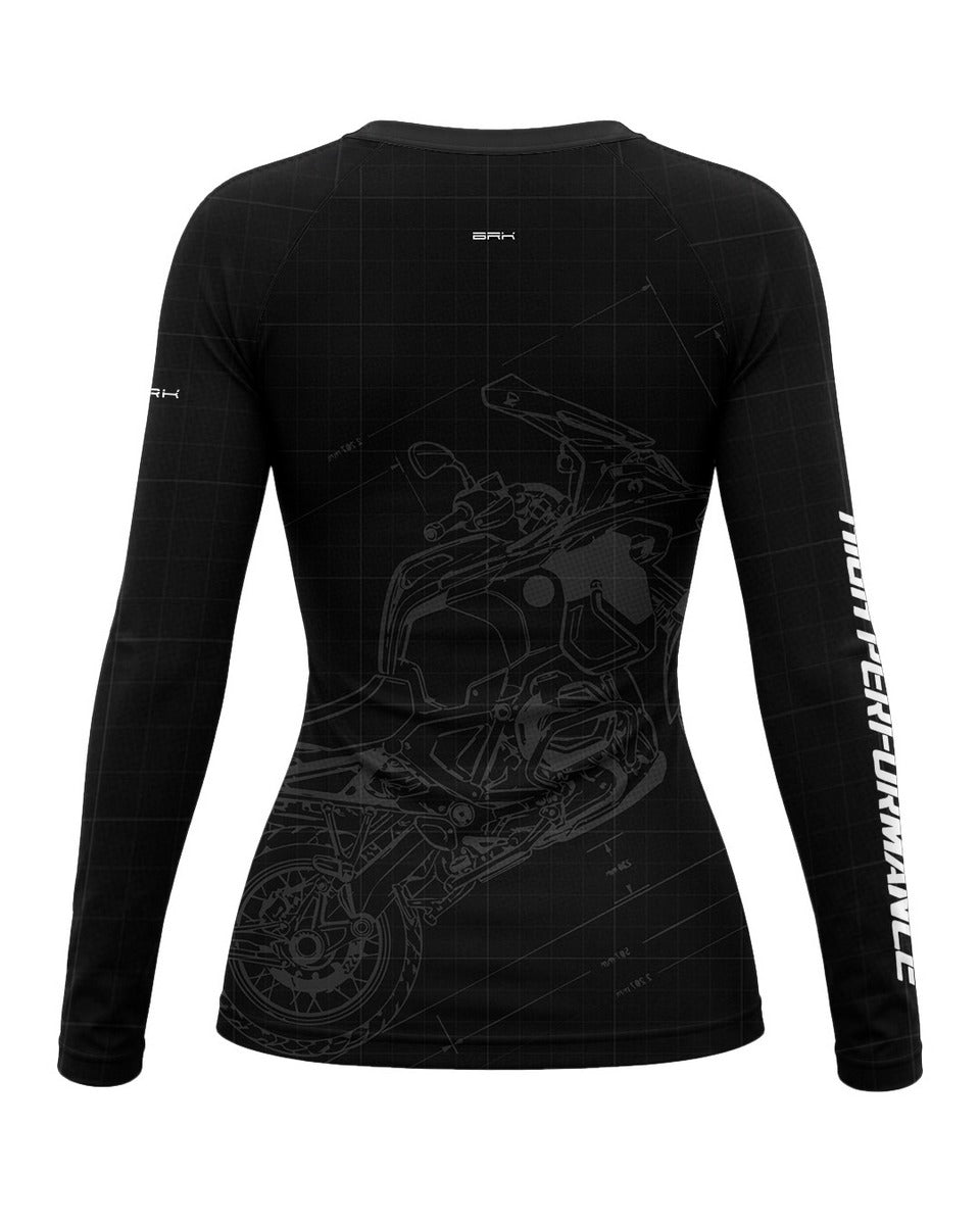 Camisa Feminina Brk GS Blueprint Preta com Proteção UV50