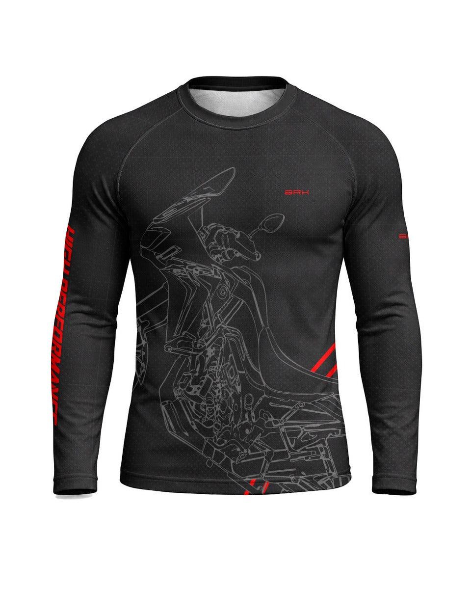 Camisa Brk Big Trail Africa Twin Preta com Proteção UV50