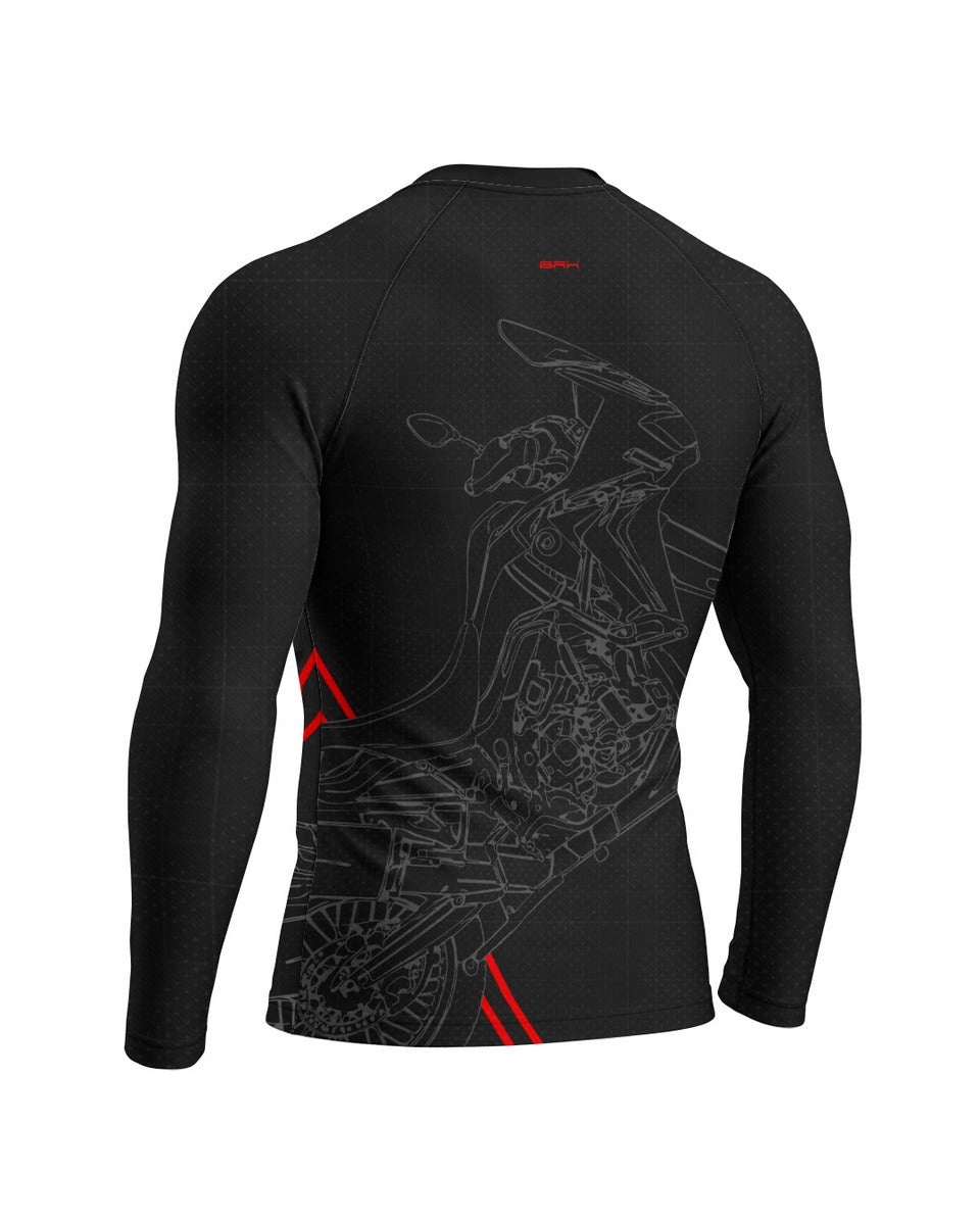 Camisa Brk Big Trail Africa Twin Preta com Proteção UV50