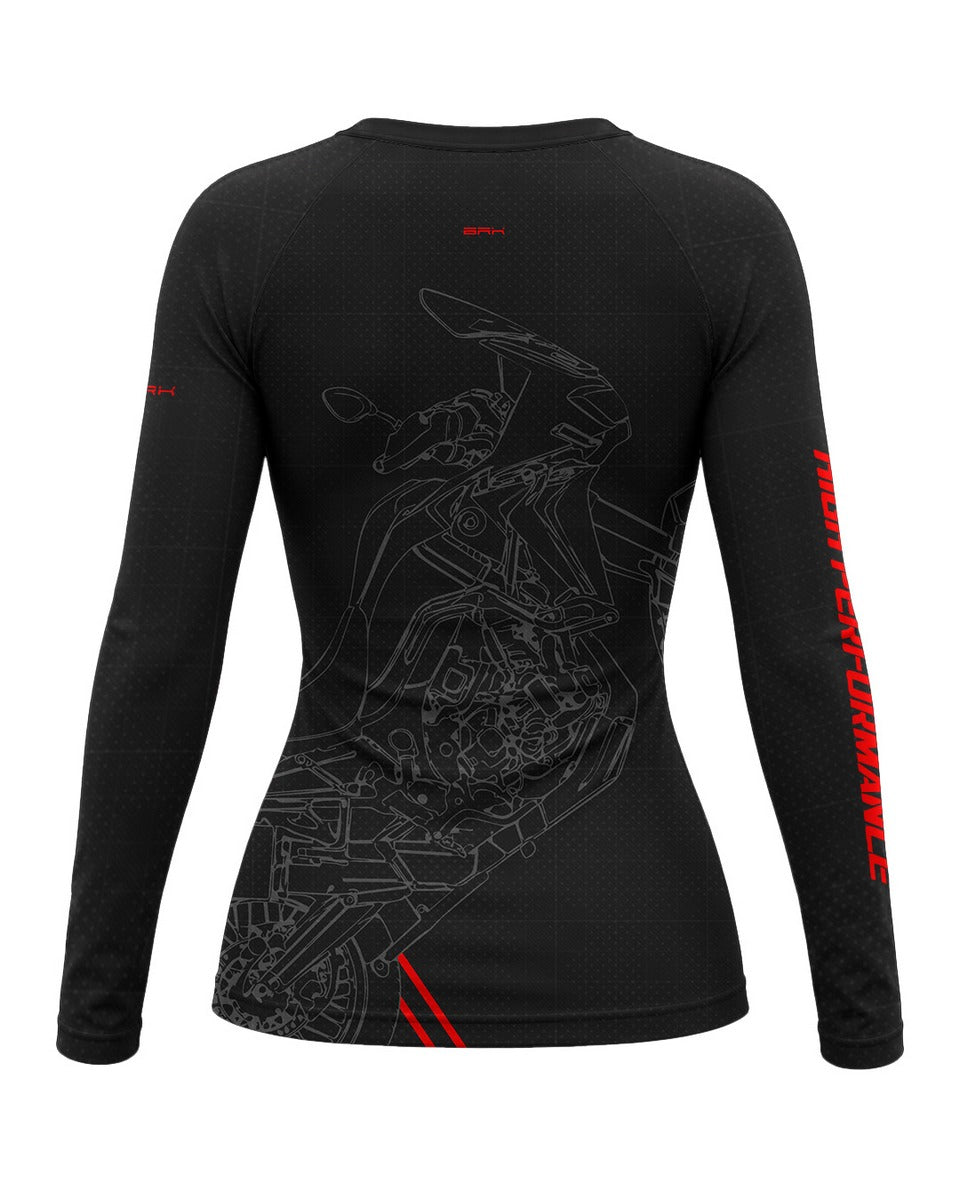Camisa Feminina Brk Big Trail Africa Twin Preta com Proteção UV50