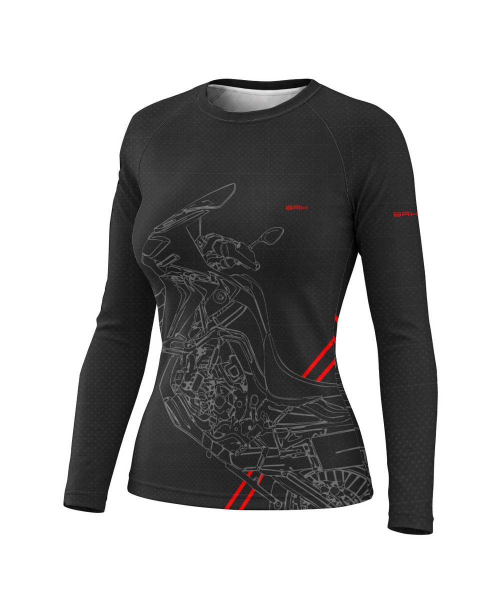 Camisa Feminina Brk Big Trail Africa Twin Preta com Proteção UV50