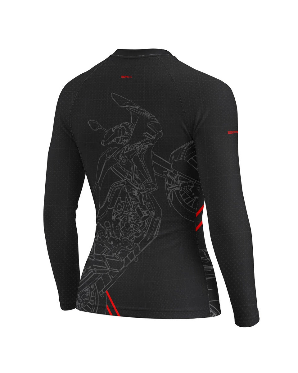 Camisa Feminina Brk Big Trail Africa Twin Preta com Proteção UV50