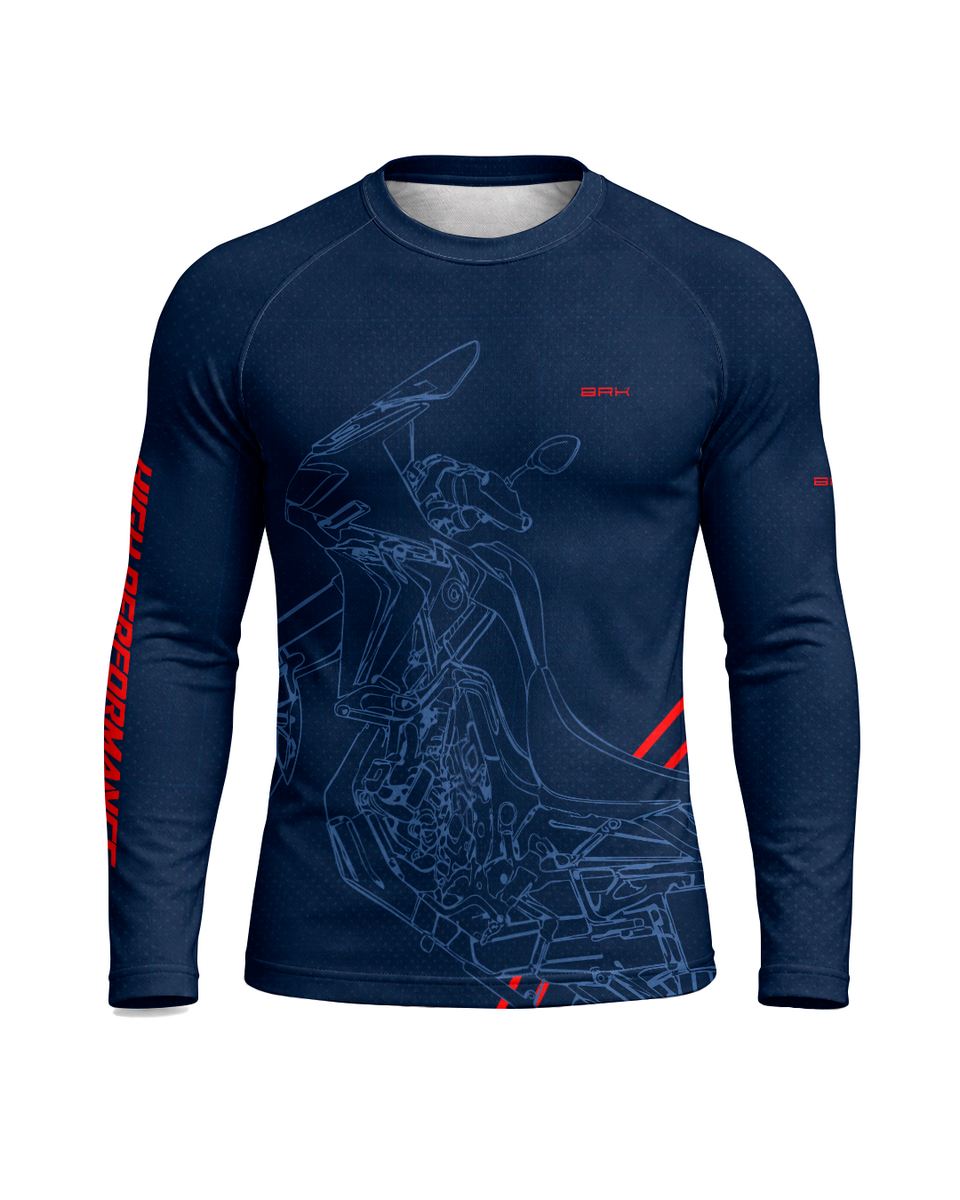 Camisa Brk Big Trail Big Trail Africa Twin Azul com Proteção UV50