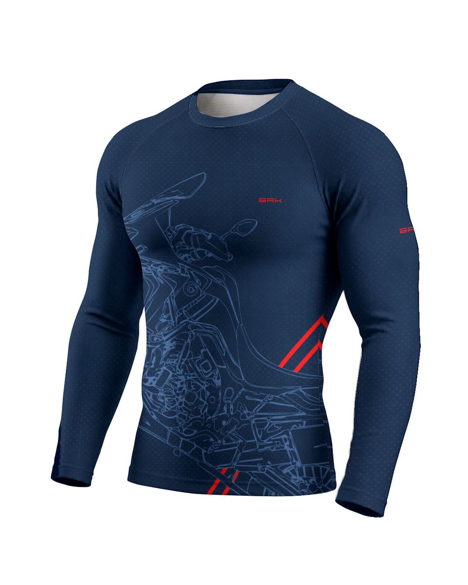 Camisa Brk Big Trail Big Trail Africa Twin Azul com Proteção UV50