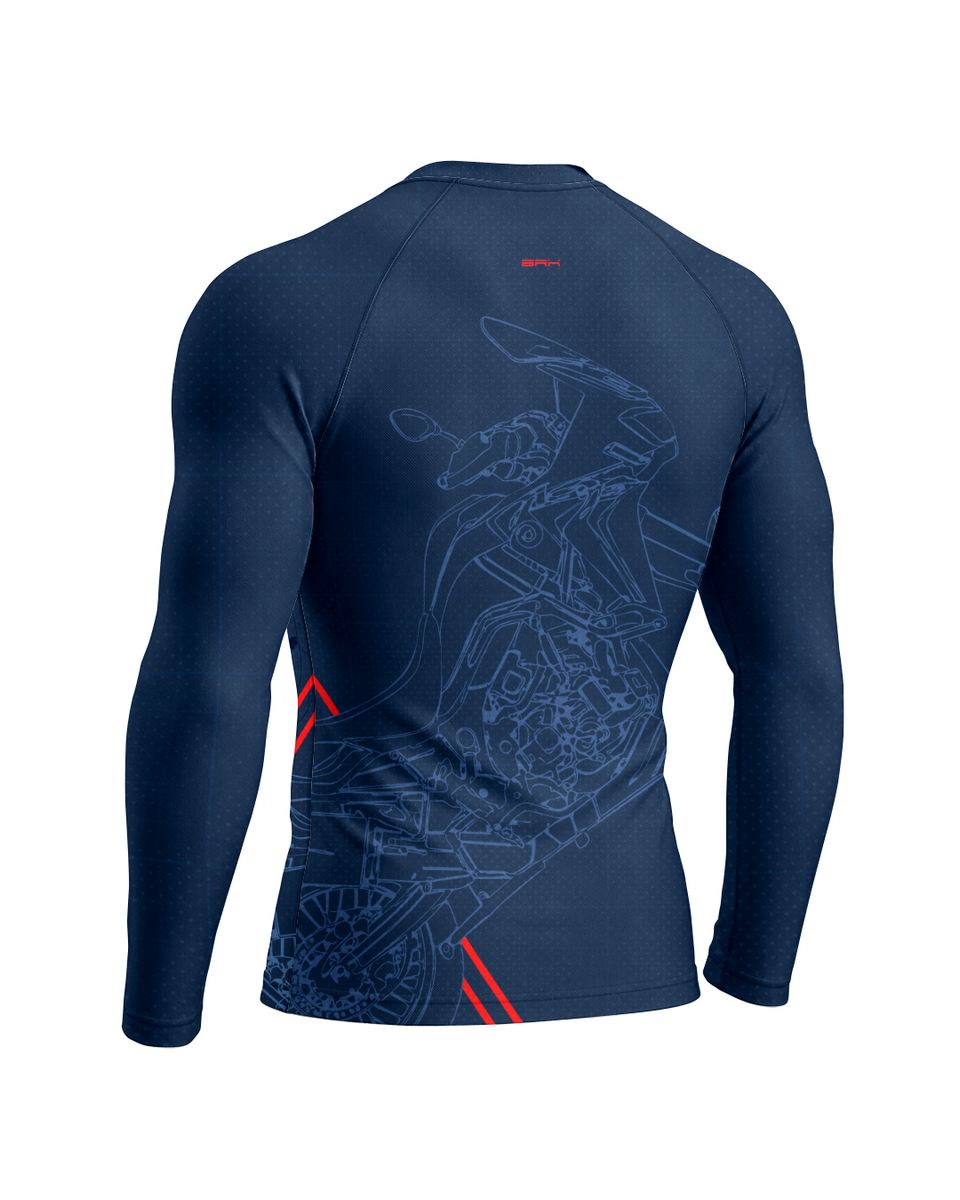 Camisa Brk Big Trail Big Trail Africa Twin Azul com Proteção UV50