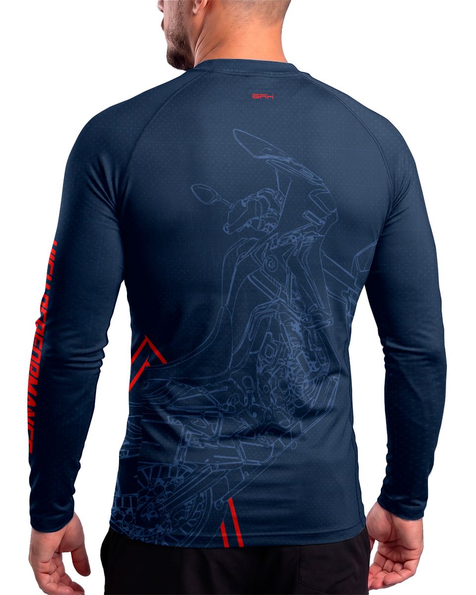 Camisa Brk Big Trail Big Trail Africa Twin Azul com Proteção UV50