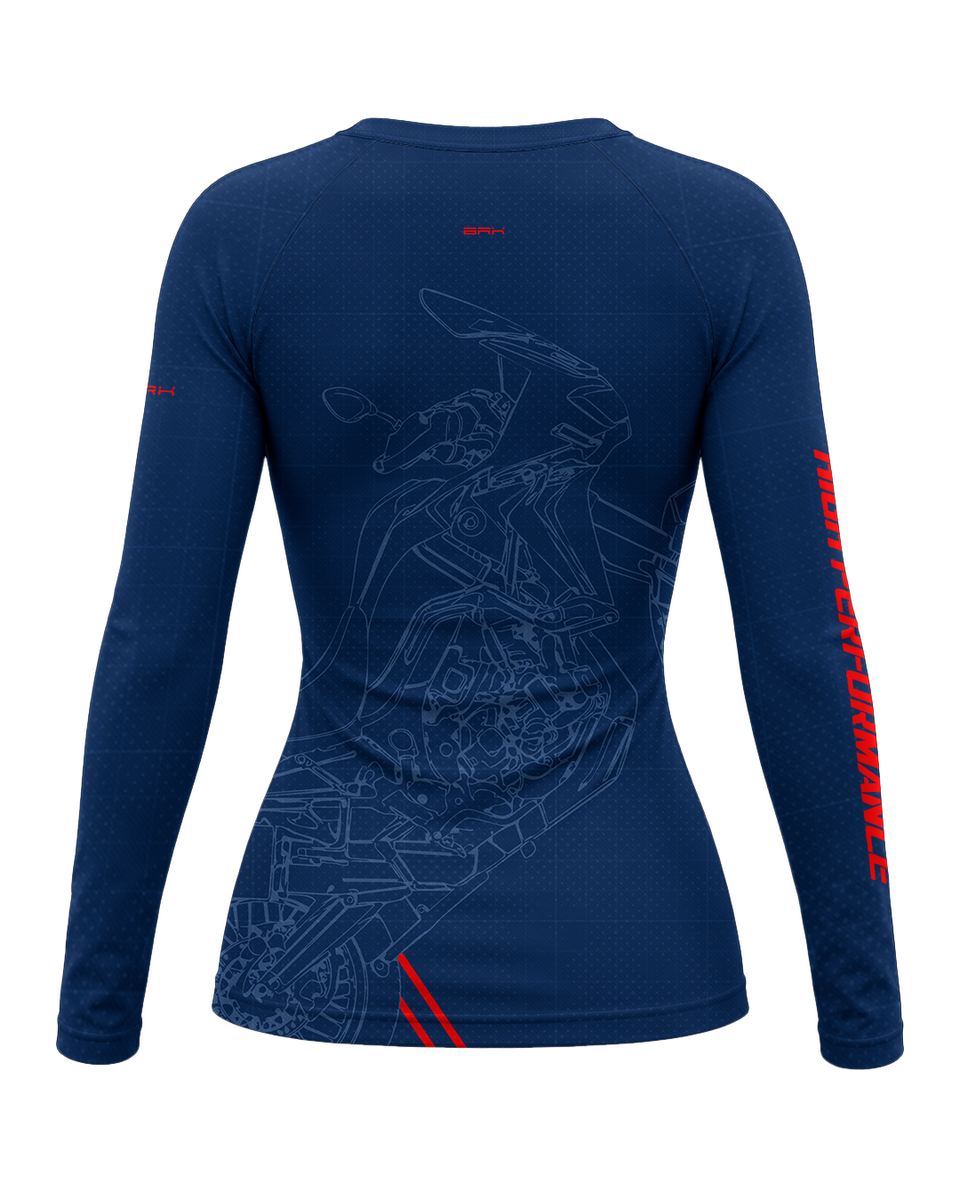 Camisa Feminina Brk Big Trail Africa Twin Azul com Proteção UV50
