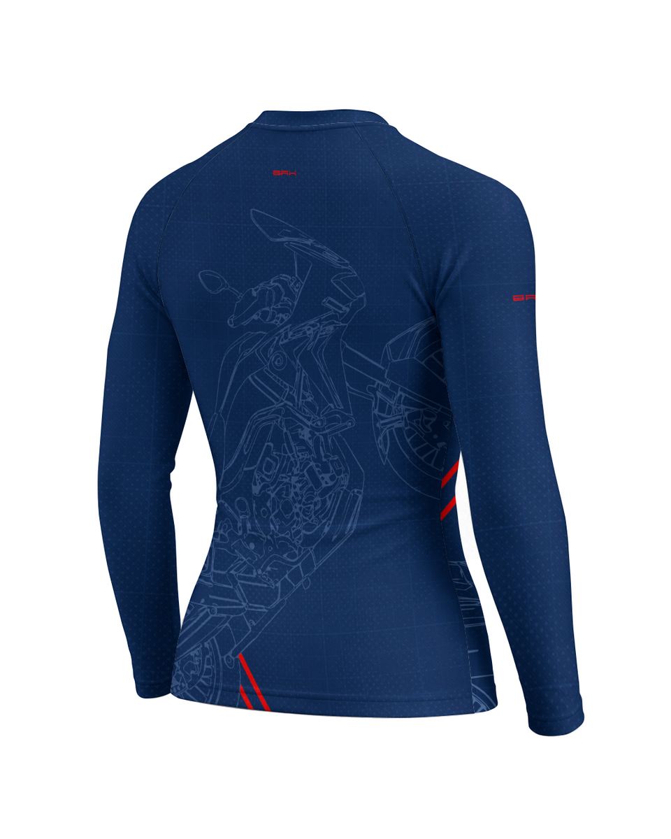 Camisa Feminina Brk Big Trail Africa Twin Azul com Proteção UV50