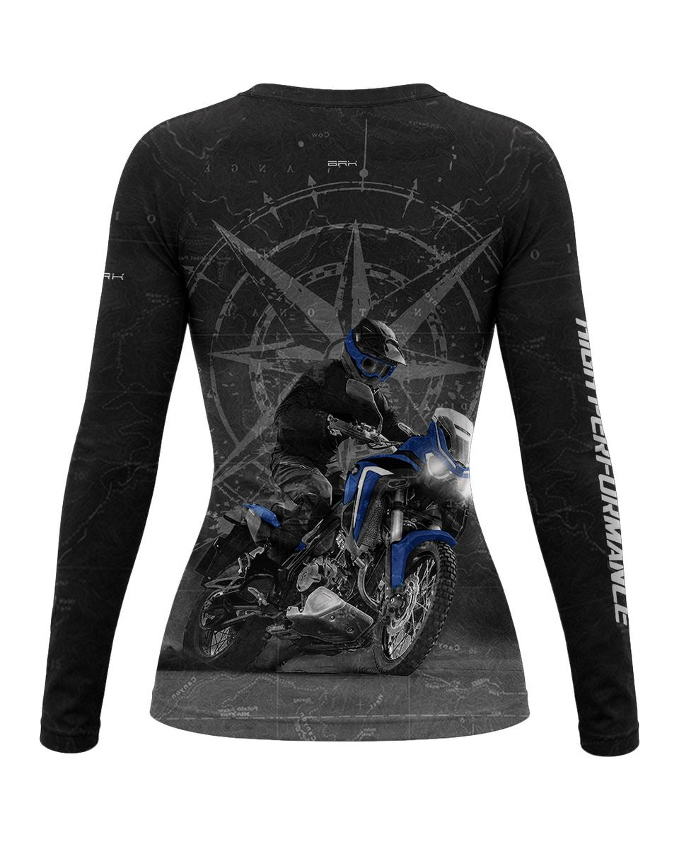 Camisa Feminina Brk Africa Twin Cinza com Proteção UV50