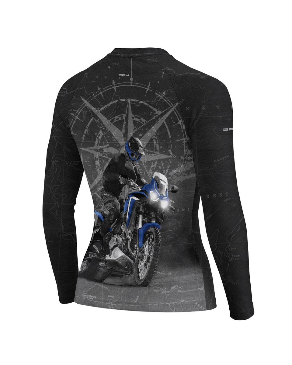 Camisa Feminina Brk Africa Twin Cinza com Proteção UV50