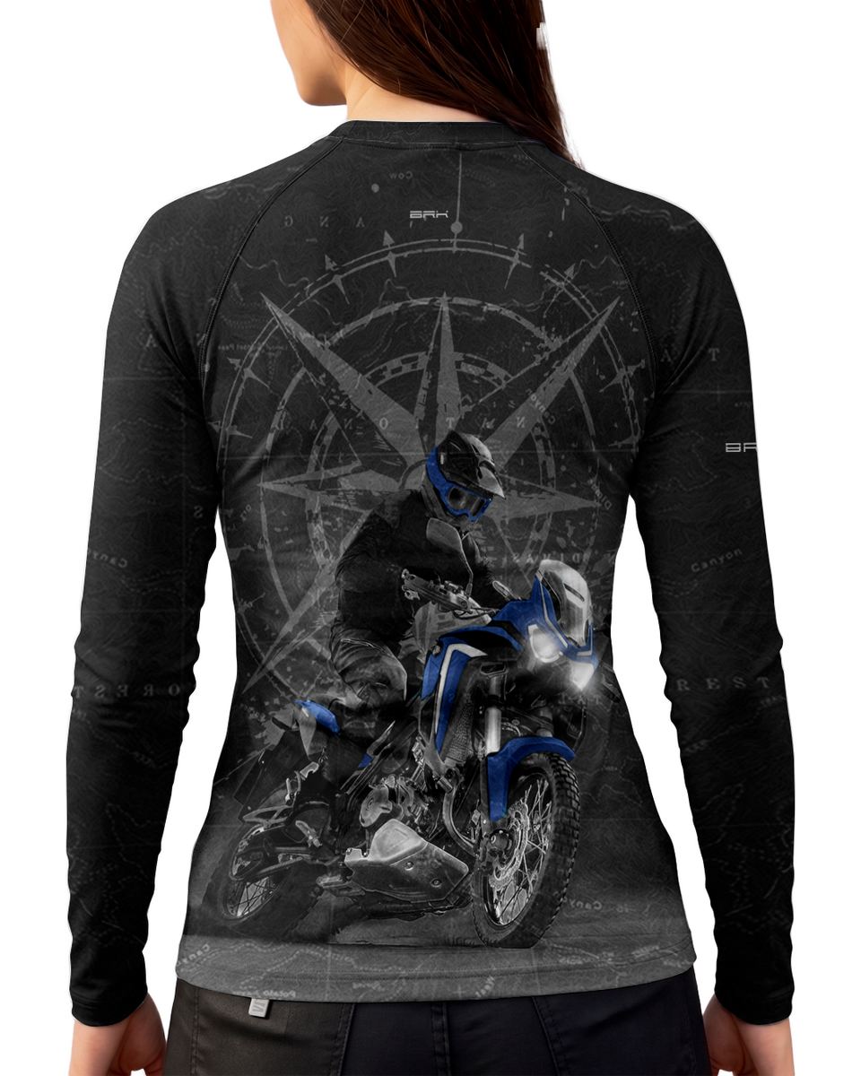 Camisa Feminina Brk Africa Twin Cinza com Proteção UV50