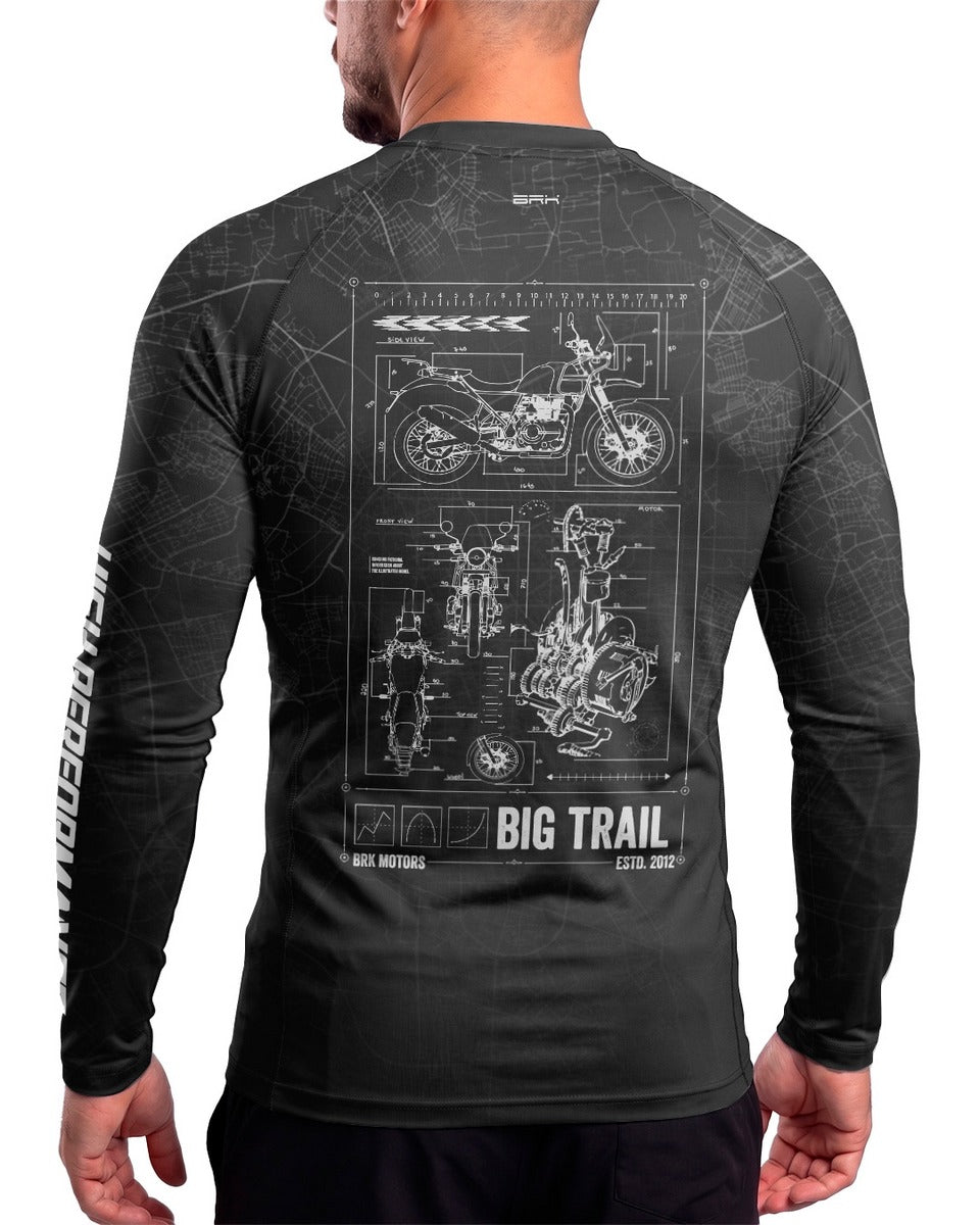 Camisa Brk Big Trail Blueprint com Proteção UV50