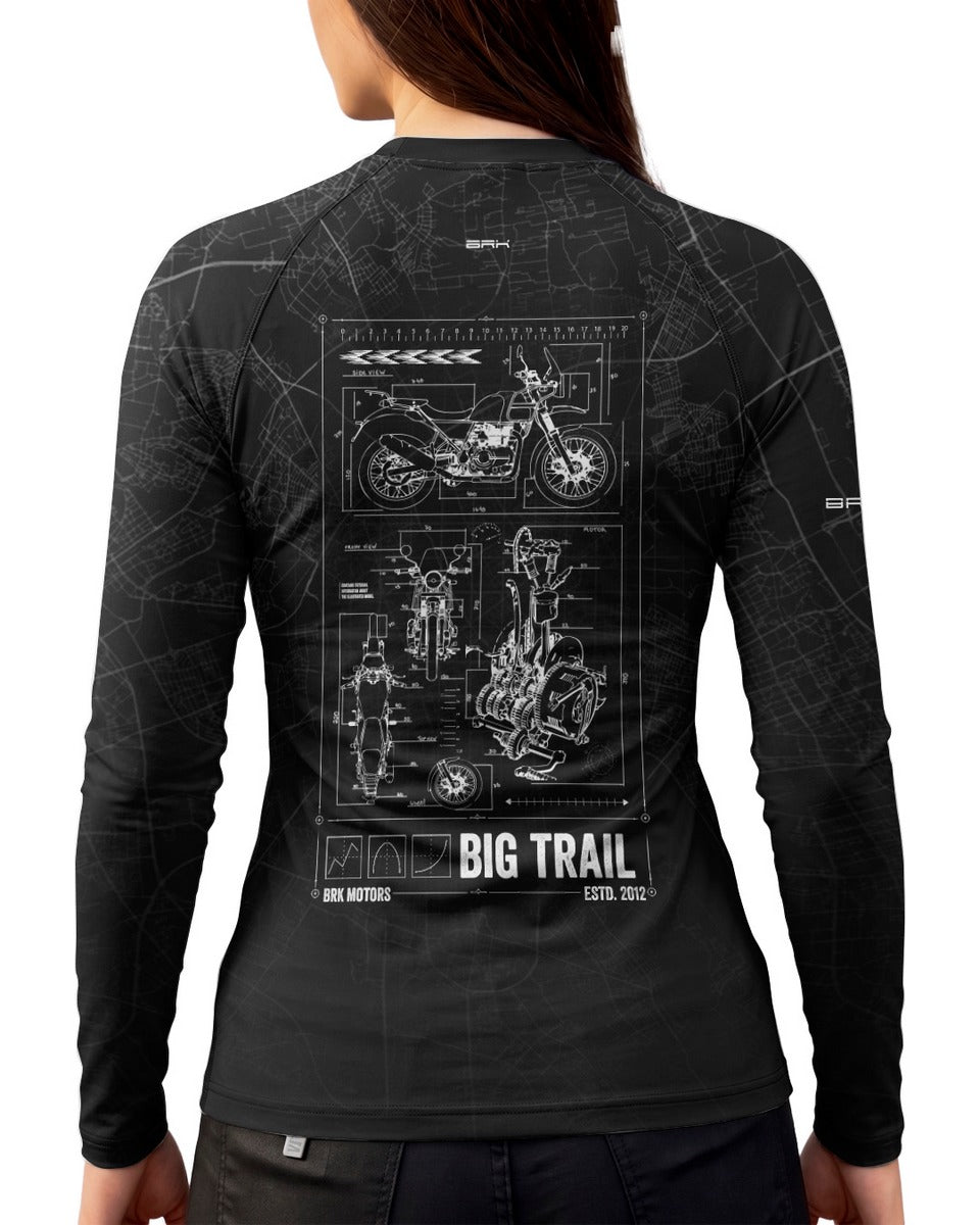 Camisa Feminina Brk Big Trail Blueprint com Proteção UV50