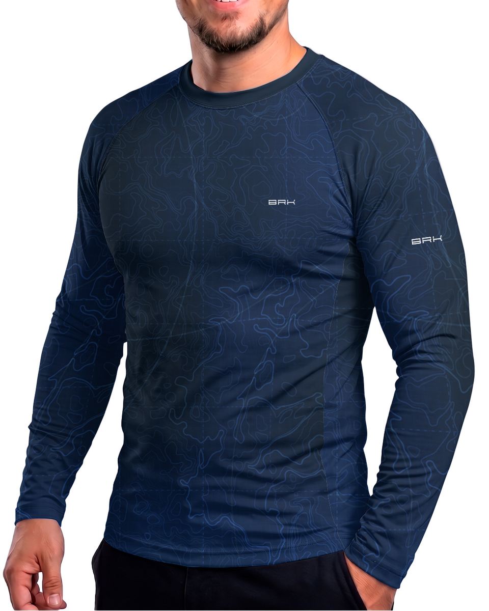 Camisa Brk Big Trail Blueprint Azul com Proteção UV50