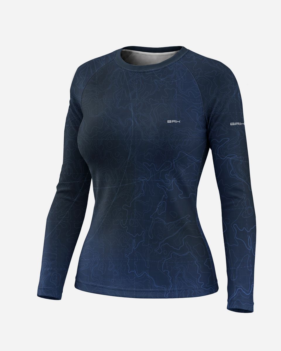 Camisa Feminina Brk Big Trail Blueprint Azul com Proteção UV50